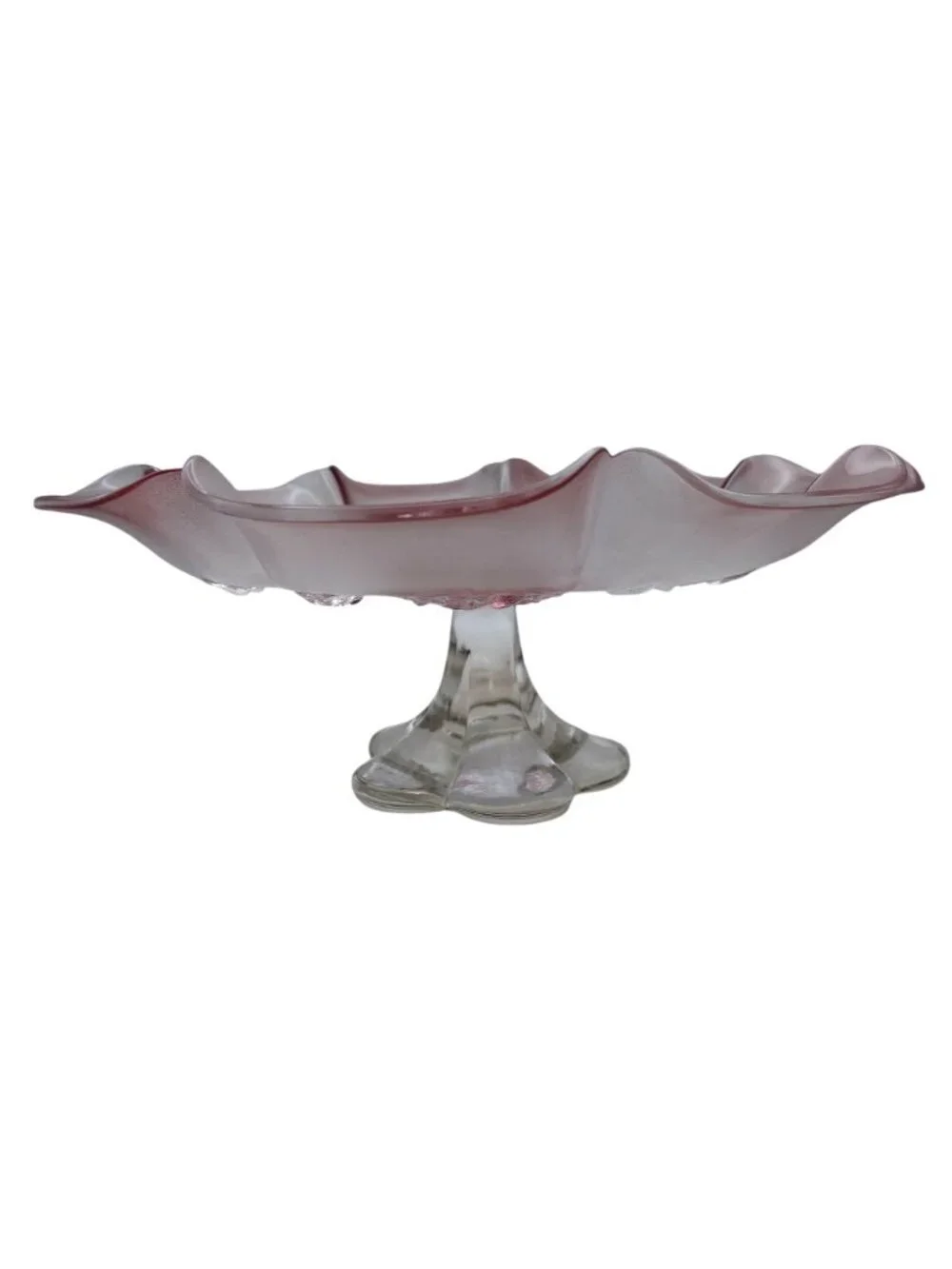 Mikasa Rosella Crystal Cake Stand Pedestal Floral Walther West Germany Vintage